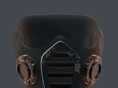 Gas mask helmet 3d model scifi Low-poly  Low-poly 3D model 24