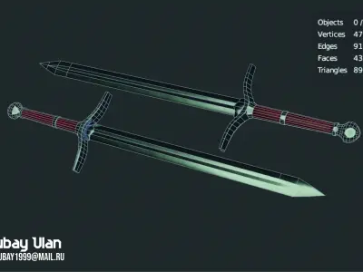 My Old Swords from summer 2020 reforged in winter 2022 Free 3D model
