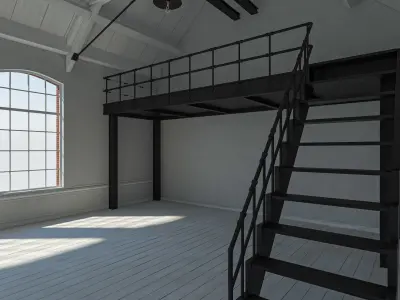 3D Loft interior Scene 3D model