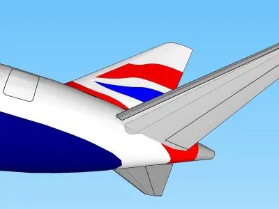 Boeing 787 Dreamliner - British Airways Low-poly 3D model