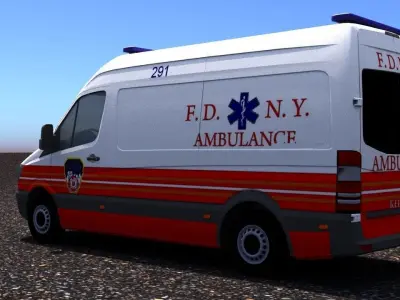Mercedes Benz Sprinter 311 CDI New York City Ambulance 3D model