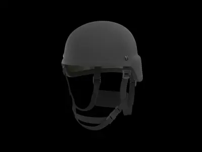 Kevlar Helmet Black Low-poly 3D model