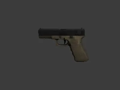 Low Poly Glock Pistol Game Ready 3D Handgun Free low-poly 3D model