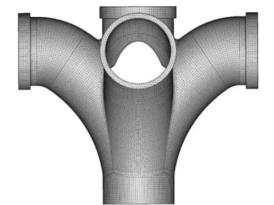 Transparent Fitting Four Double Bend Y 3D model