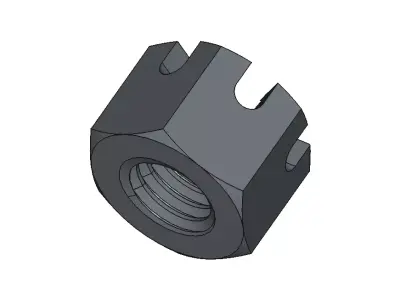 M5 Castle Nut 3D model
