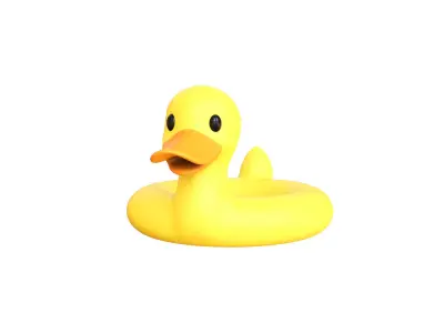 Rubber Ring Duck - Pool Float  Low-poly 3D model
