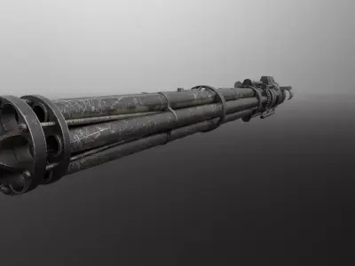 GSH-30-6 Rotary cannon Game ready Free 3D model