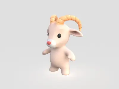 Little animal baby - Goat cute - Character019 Low-poly 3D model