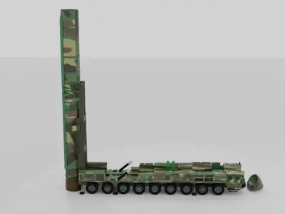 Hwasong-18 Missile Launcher Low-poly 3D model