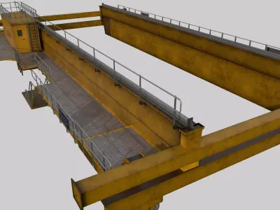 Overhead LT Structure Crane Low-poly 3D model