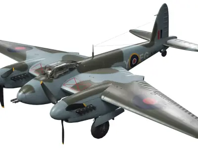 De Havilland Mosquito Low-poly 3D model purchase