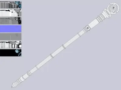 Purity scepter Low-poly 3D model