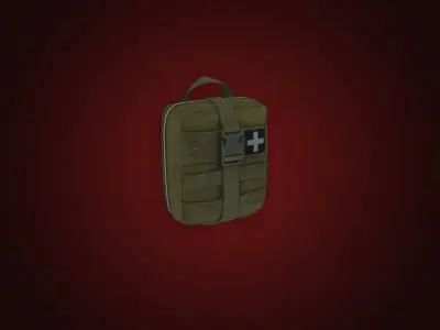 Medical Military Health Pouch I PBR Model I Game Ready Low-poly 3D model