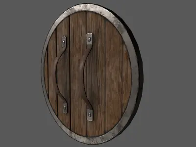Medieval shield Low-poly 3D model 6
