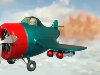 cartoon airplane 3D model