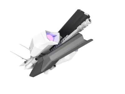 Sniper Spaceship 3D Spaceship Sci-Fi Game Model 3D 3D model