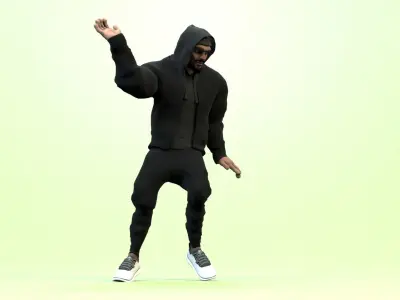 Cartoon male characters - Hip Hop Dancer Free low-poly 3D model