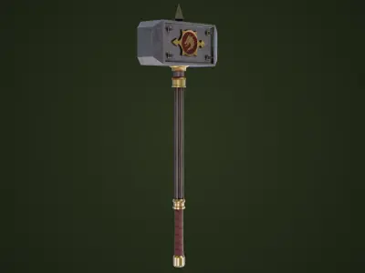 5 Battle Hammers Collection All PBR Unity UE Textures Included 3D Model Pack