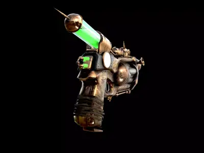 Steampunk Gun   LOW POLY 3D model