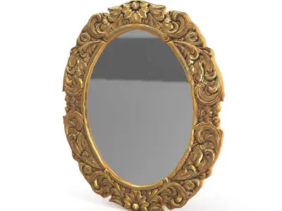 Antique Frame Mirror 3 Low-poly 3D model