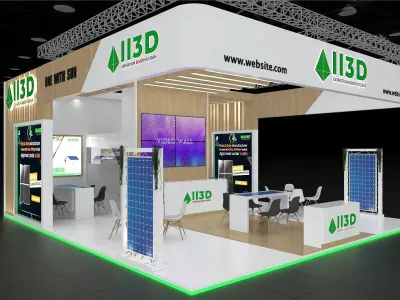 Exhibition Stand Stall Three Side Open 8X9 3D model