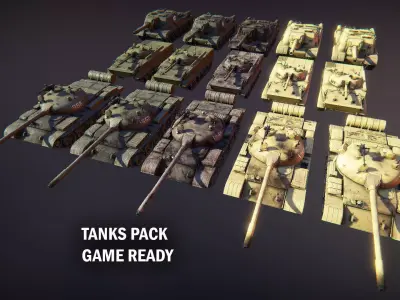 Tanks Pack Low-poly 3D model by arvart-lit