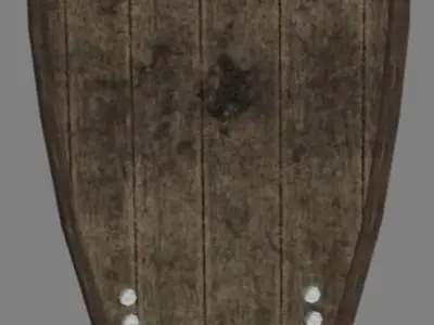Wood Shield - Medieval  Low-poly 3D model