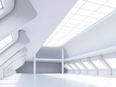 Basemesh interior space 01 Low-poly 3D model