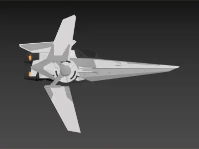 3D model of a futuristic spacecraft or fighter jet 3D model