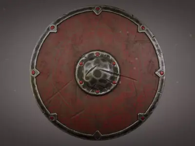Viking Shield Low-poly 3D model 30