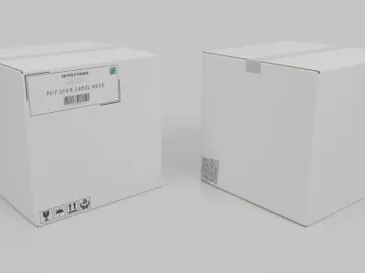 Premium White and Cube Box Trio – Rigged and Customizable 3D model