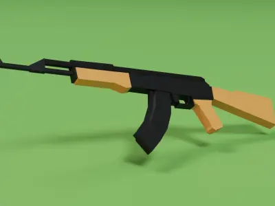 AK-47 Low Poly rifle Low-poly 3D model