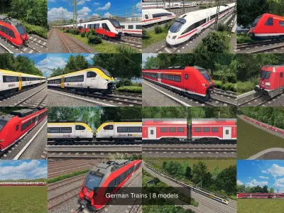German Trains Collection 3D Model Pack