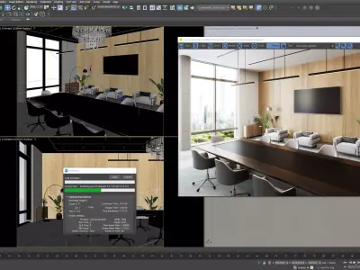 Interior scene conference room 01 3D model