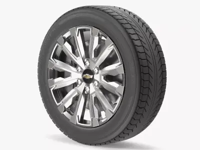 Chevrolet Alloy Wheel Rim with All Season Tire 3D model