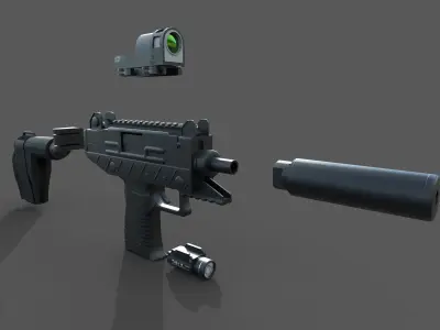 UZI-Pro gun Low-poly 3D model