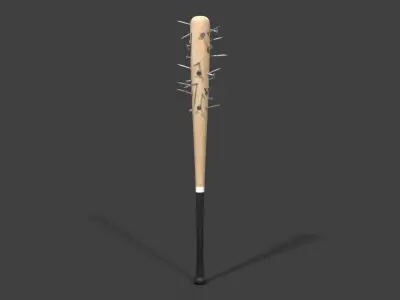 Nailed Baseball Bat Low-poly 3D model purchase