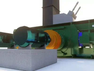 High Pressure Grinding Roll 3D Model 3D model