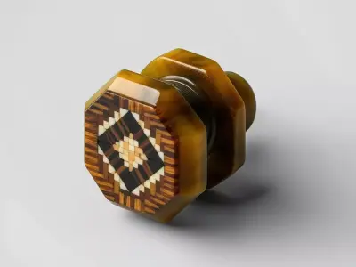 Antique Marquetry Drawer Knob Low-poly 3D model