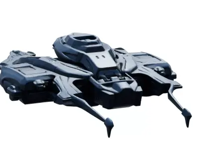 Eclipse Phantom Starship Highpoly PBR 3D model