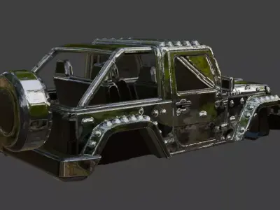 Jeep upper body part 3D model PBR