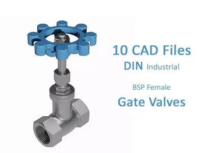 Gate Valves - BSP Threaded Ends -  3D model