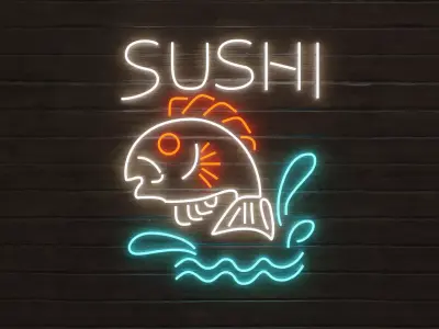 Neon Sushi Logo 3D model