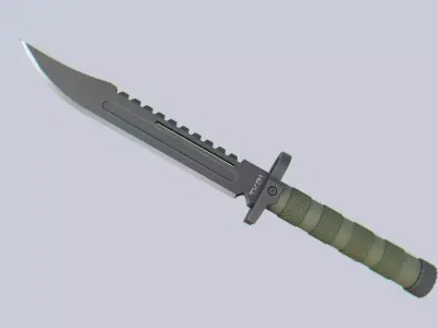 Tactical knife Low-poly 3D model 2