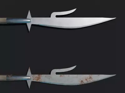 Medieval Glaive Low-poly 3D model