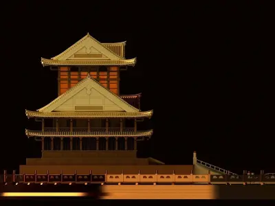 Chinese house 3D model get
