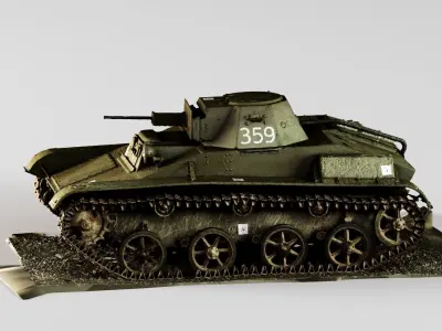 S00096 Raw 3D Scan of WWII Light Tank 3D print model