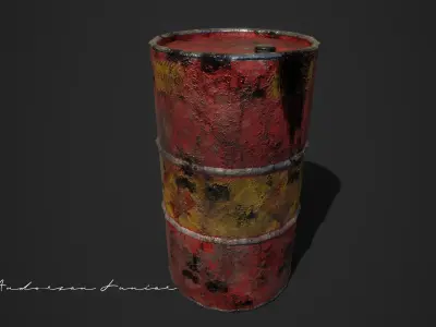 Oil Barrel and Radiation Barrel Low-poly 3D model