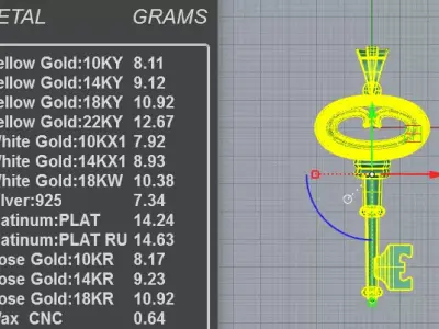 Ultimate Love Key Charm Diamond CAD 3D print model