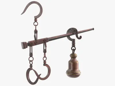 Antique Roman Steelyard Balance Scale 3D model
